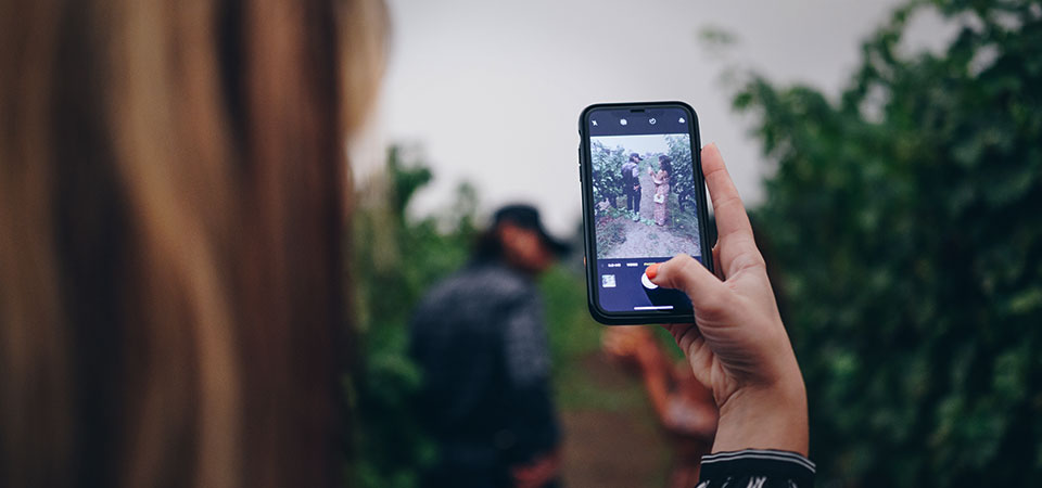 social media wine video on iphone
