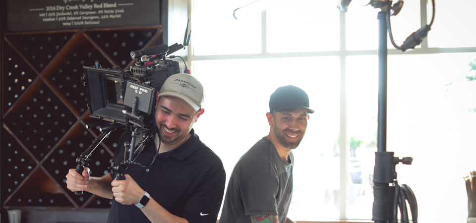 pour film crew on Sacramento video production